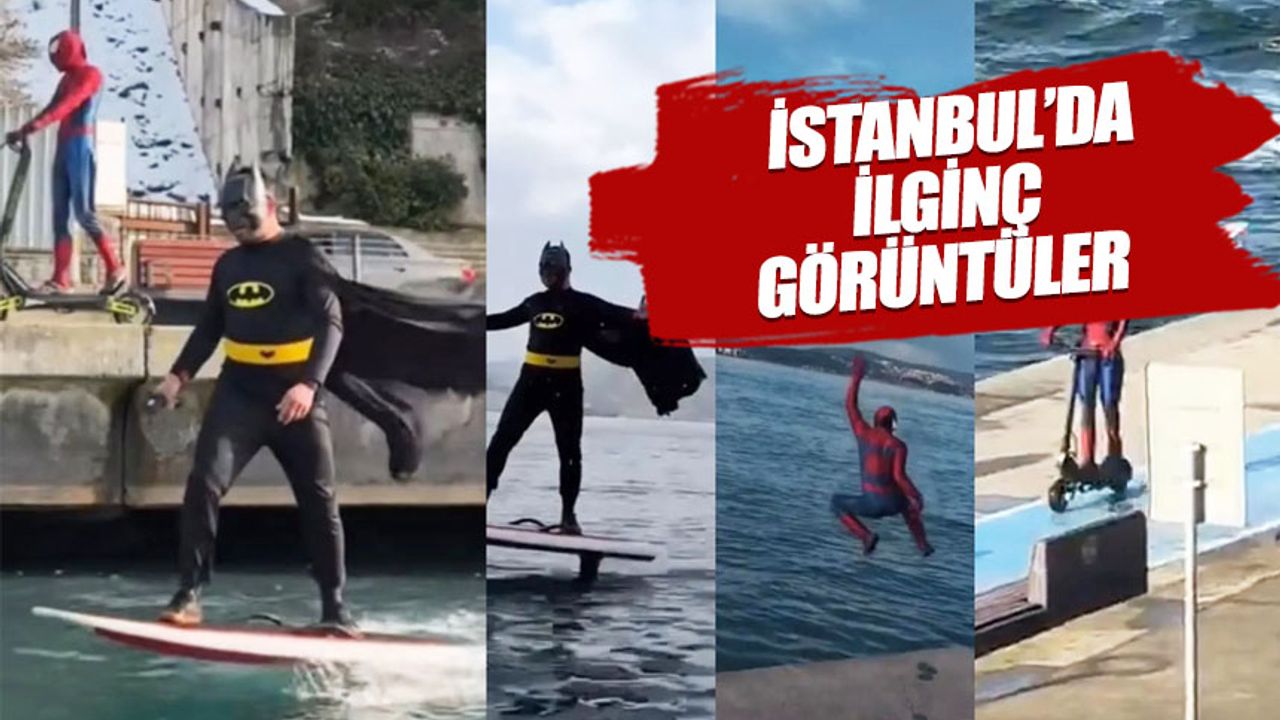 Batman sörf yaptı, Spiderman skuter kullandı
