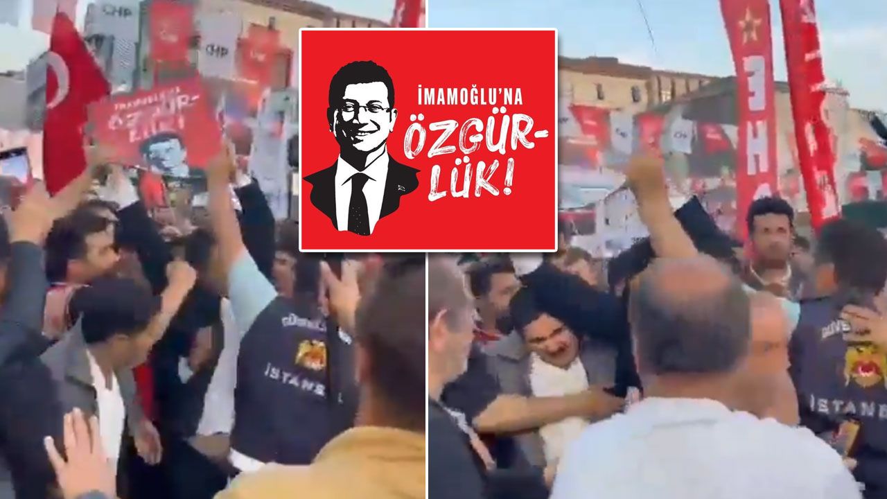 Yurttaşın Elindeki ‘İmamoğlu’na Özgürlük’ Pankartına Polis Müdahalesi