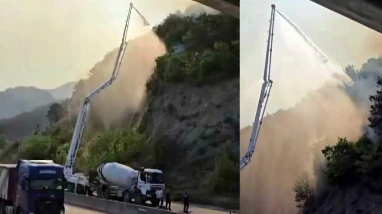 Uçak Yok! Orman Yangınına Beton Mikseriyle Müdahale