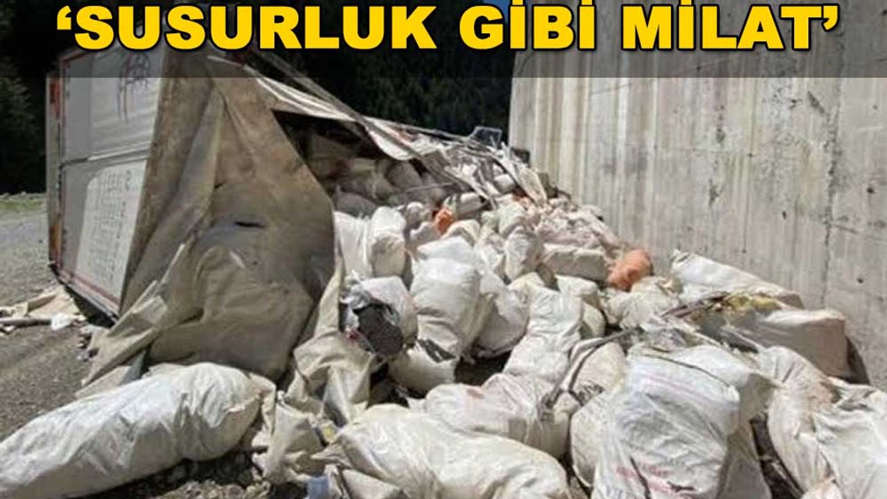 Rize'de devrilen TIR'ın içinden İran'dan getirilen çay çıktı