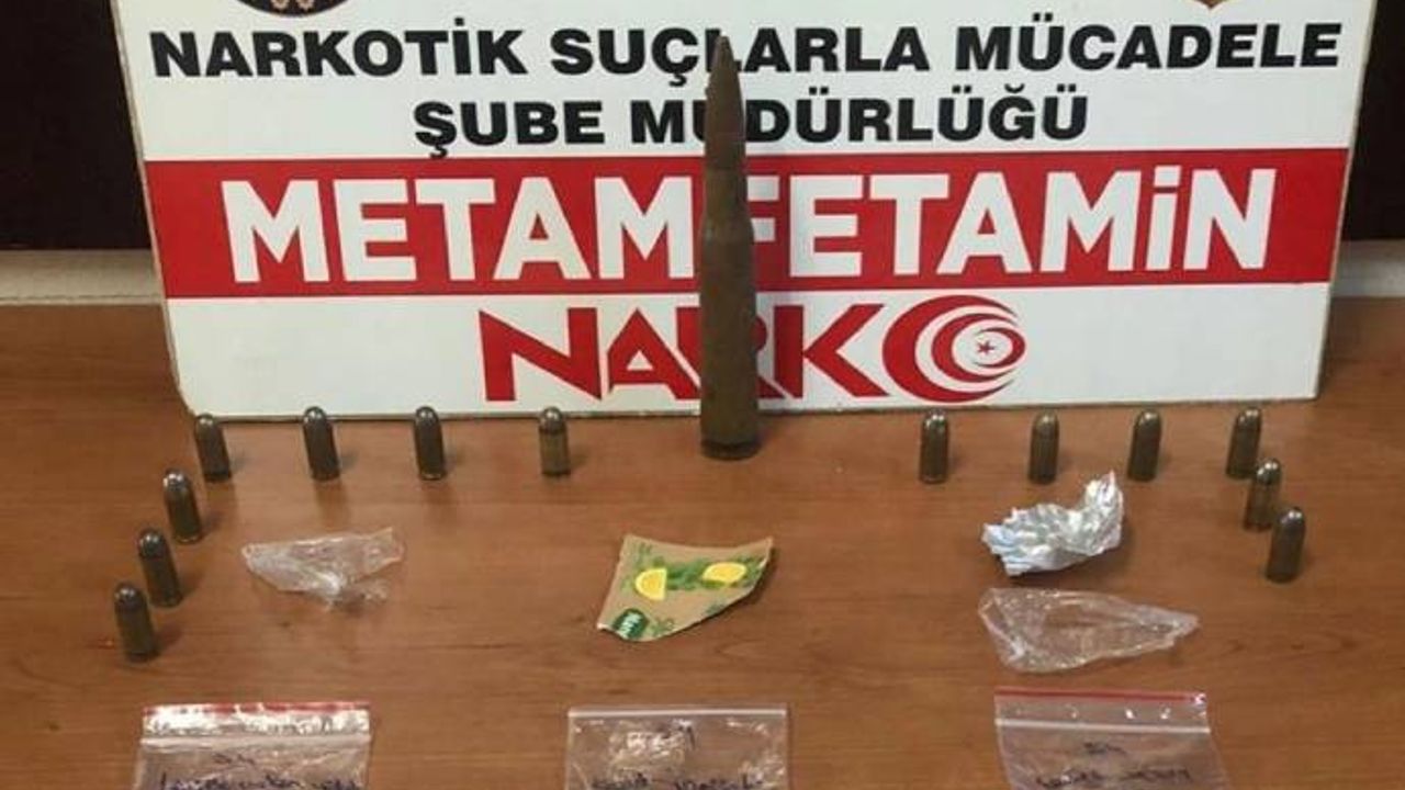 Narkotik aramasından uçaksavar mermisi çıktı