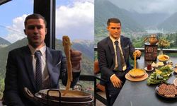 Trabzon'da kuymak yiyen Ronaldo heykeli yapıldı