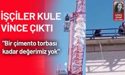 Devlet Hastanesi inşaatında 5 aydır maaş alamayan işçiler kule vince çıktı!