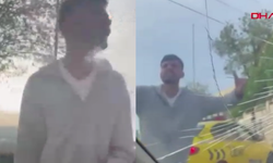 Fatih'te taksici dehşeti! Önünü kestiği aracın camını kırdı!