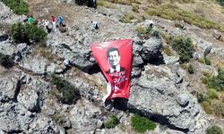 Bodrum'da tepeye asılan İmamoğlu pankartı polis tarafından kaldırıldı