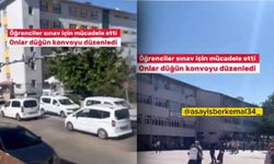 Duyarsızlığın böylesi! Öğrenciler sınavda ter dökerken onlar düğün konvoyu yaptı