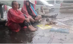 Zeytinlikleri için direnen köylüler sağanak yağmura rağmen TBMM önünde!
