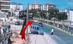 Hızla gelen araç baba ve oğlu metrelerce fırlattı