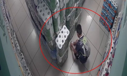 Marketteki peçeteleri ateşe verip kaçtı