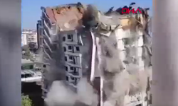 11 katlı ağır hasarlı bina yıkım sırasında çöktü