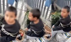 Eşofman çalan çocuğu herkesin ortasında iple bağladı: Seni anadan doğma edeceğim