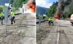 Bozkurt'a yardım götüren TIR'da önce yangın sonra patlama