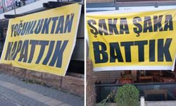 İflasını pankartlarla duyurdu: Yoğunluktan kapattık, şaka şaka battık!