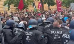 Berlin'de düzenlenen Filistin eylemine polis müdahalesi! Çok sayıda gözaltı