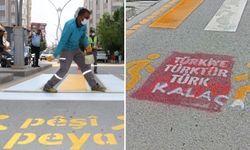 Van'da Kürtçe trafik uyarılarının üzerine 'Türkiye Türk’tür, Türk kalacak' diye yazıldı