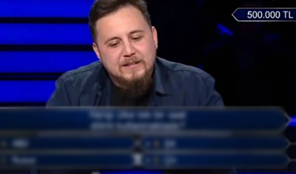 Kim Milyoner Olmak İster’de 500 bin TL'lik soru açıldı! İşte soru ve cevabı...