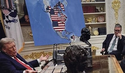 Trump, Kanada, Venezuela ve Grönland'ın da yer aldığı yeni bir ABD haritası paylaştı