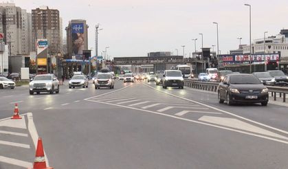 Zeytinburnu D-100 yan yolda dronlu 'kaynak' denetimi