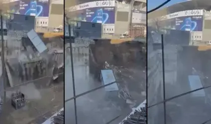 Fenerbahçe Stadyumu'nun yanındaki inşaat çöktü