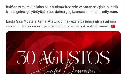 Emine Erdoğan'dan 30 Ağustos mesajı