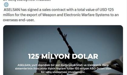 ASELSAN'dan 125 milyon dolarlık ihracat anlaşması