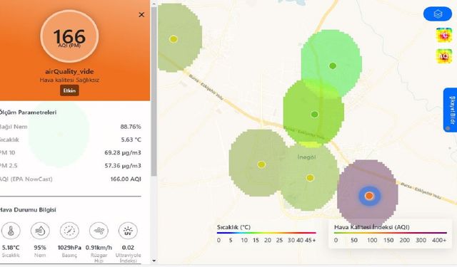 Bursa’nın hava kalitesi anlık takip edilebiliyor