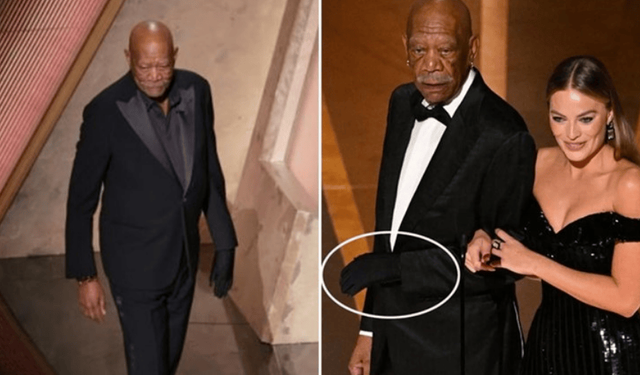 Morgan Freeman'ın Oscar töreninde eline taktığı eldivenin sırrı çözüldü!