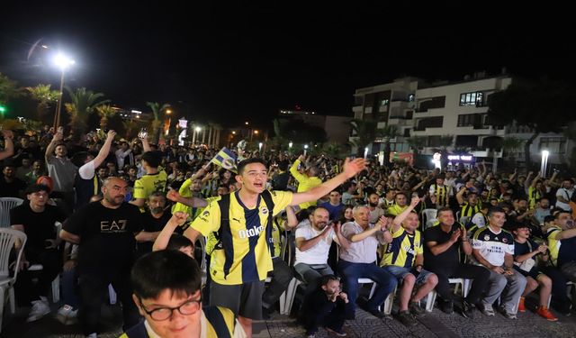 Fenerbahçe Beko’nun tarihi zaferi Turgutlu’da dev ekranda izlendi