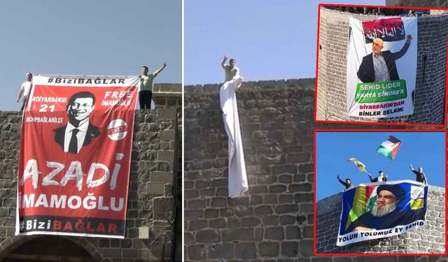 Hamas'a Hizbullah'a serbest İmamoğlu'na yasak! Diyarbakır Surları'nda pankart gözaltısı
