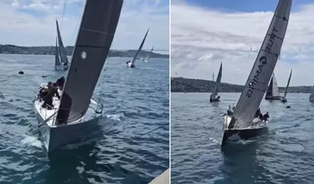 İstanbul Boğazı'nda yelkenliler kazadan kıl payı kurtuldu
