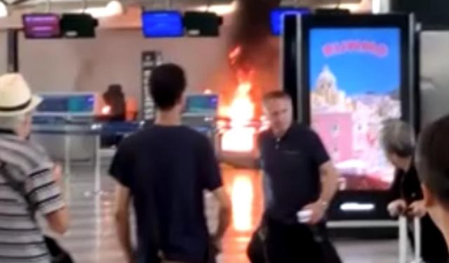 İtalya'nın Malpensa Havalimanı'nda panik dolu anlar! Bir yolcu yangın çıkardı