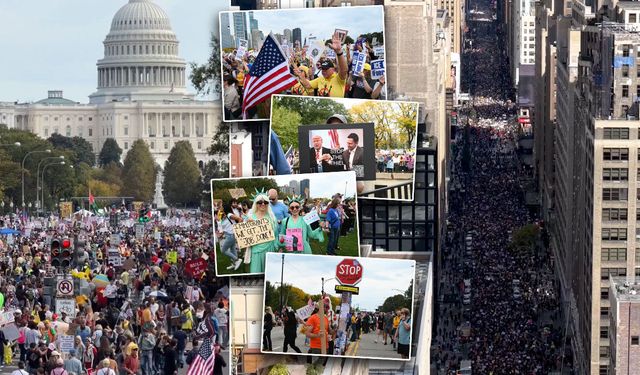 ABD'de Trump karşıtı eylem! Milyonlar sokağa döküldü