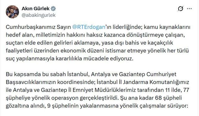 11 ilde operasyon; 68 gözaltı