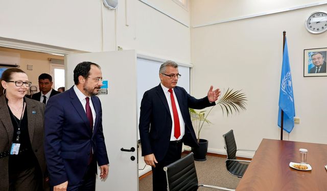 KKTC Cumhurbaşkanı Erhürman ile GKRY lideri Hristodulidis bir araya geldi