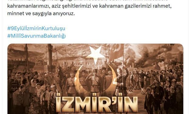 MSB, İzmir'in düşman işgalinden kurtuluşunun 104'üncü yıl dönümünü kutladı