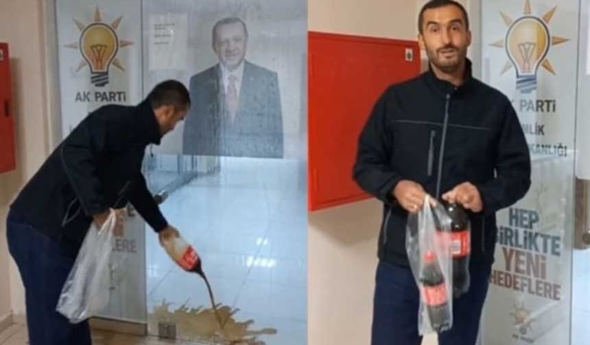 Bunu da gördük! Erdoğan'ın fotoğrafının olduğu yere kola döktü 11 yıl hapsi isteniyor