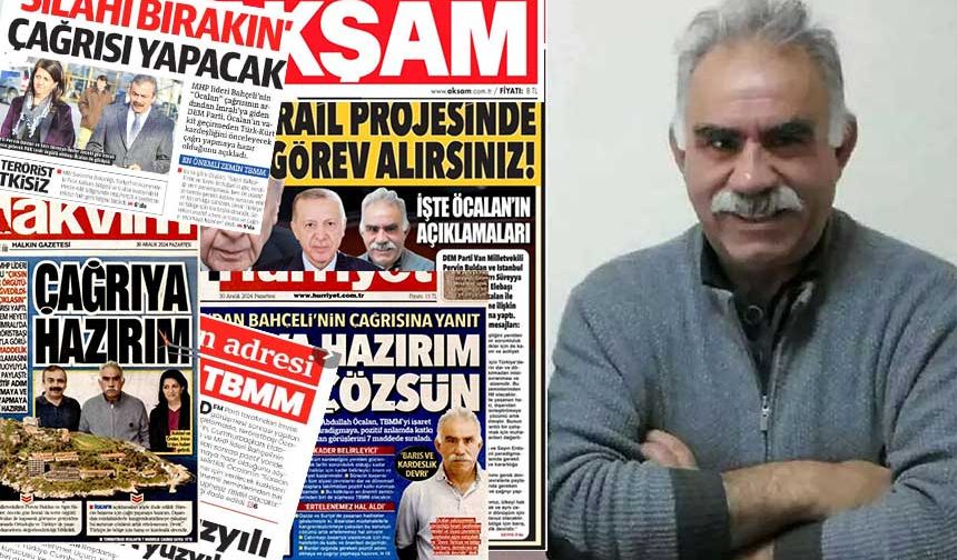 İşte yandaş medyada 'Öcalan' haberleri! Bir gazetede dikkat çeken haber