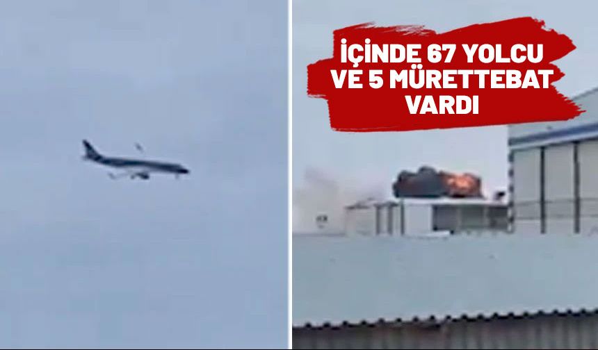 Kazakistan’da yolcu uçağı işte böyle düştü! Mucize 32 yolcu kurtuldu