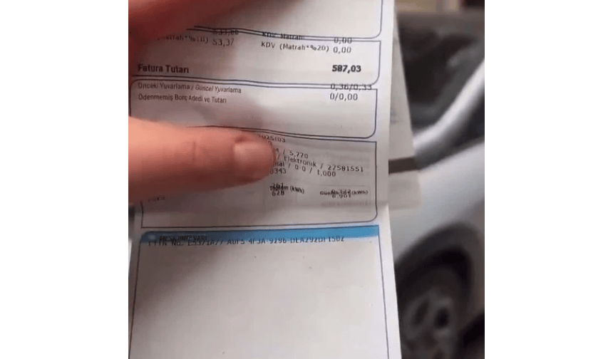 Vatandaş'ın paylaştığı faturada yazan miktar 587 TL'ydi. Araçları sahibi, elektrikli araçların ekonomik olduğunu savunurken, bu iddia sosyal medya kullanıcıları arasında da tartışma yarattı.
