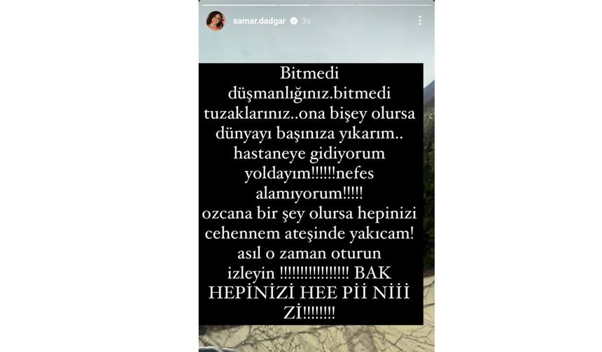 Sanatçının eşi Şamar Dagdar'ın, Instagram hesabından yaptığı paylaşım şu şekilde: