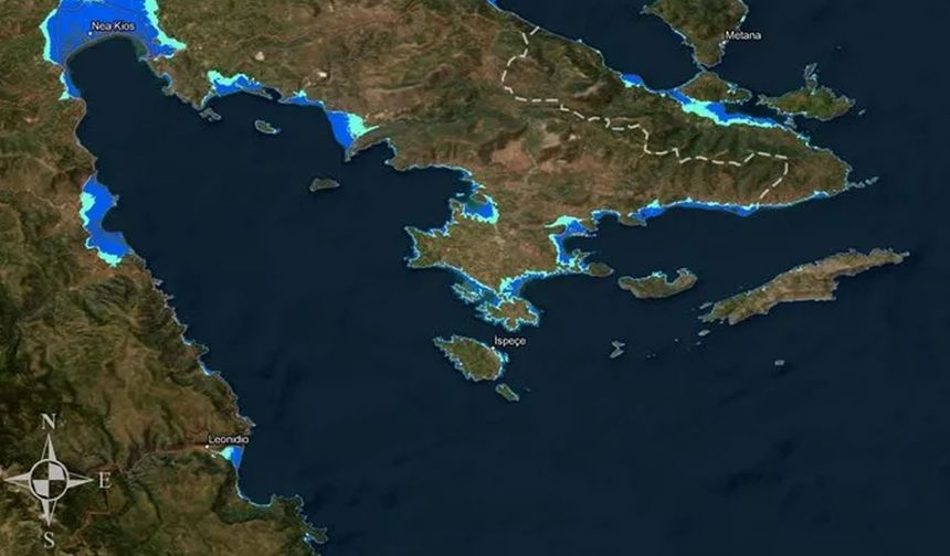 
İŞTE RİSK ALTINDAKİ YERLER

Haritaya ilişkin bilgi veren Doç. Dr. Özçelik, Türkiye'nin 3 tarafındaki kıyıların doğal olarak deniz taşkınlarına karşı risk altında olduğunu söyledi. 28 Ocak'tan bu yana Santorini Adası etrafında sismik aktivitenin devam ettiğine dikkati çeken Doç. Dr. Özçelik, "Bu nedenle gerek Yunanistan kıyıları gerekse ülkemiz kıyıları, Ege'deki adalarla birlikte olmak üzere tsunami riski altında. 6 Şubat depremi sonrasında İskenderun kıyılarında haftalarca deniz taşkınları oldu. Muğla'nın Köyceğiz kıyısında, İzmir Körfezi'nde, Ege ve Akdeniz kıyılarının çeşitli noktalarında da deniz taşkınlarını görmekteyiz. Bu noktada deniz taşkın risk alanlarını, 5, 10 ve 20 metre taşkın zonları şeklinde belirledik. Bunun için ileri yer gözlem uydusu ALOS verilerini kullandık. Araştırmacılarımız ve halkımız için alansal veri seti oluşturduk" dedi.