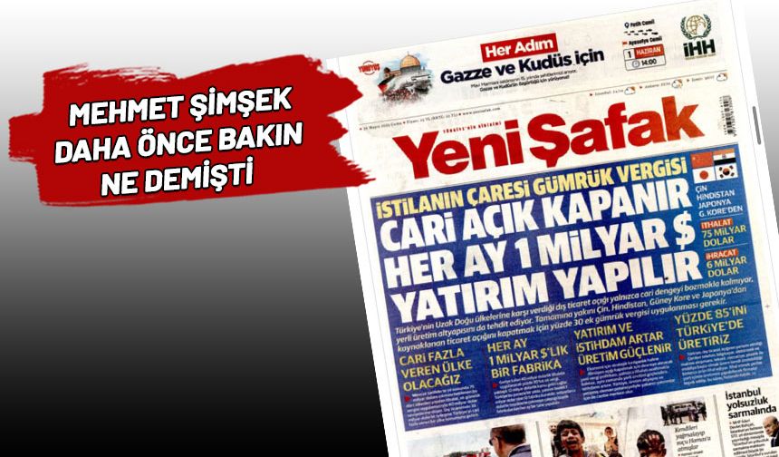 Yeni Şafak’tan bir manşet daha! Hedefte yine Şimşek var