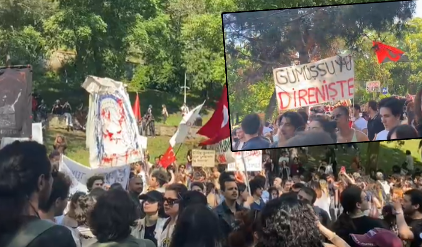 Öğrenciler tutuklu arkadaşları için Maçka'da!
