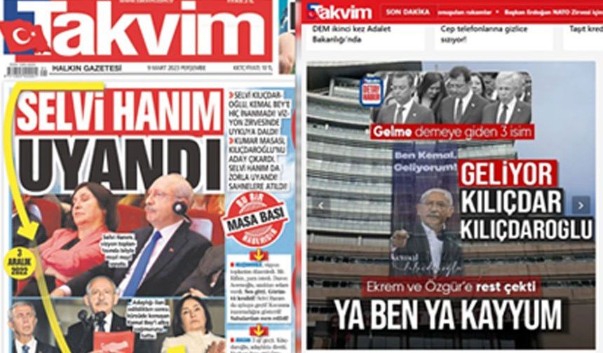 Kılıçdaroğlu ile görüşen ekip önce CHP Genel Başkanı Özgür Özel'e bilgi verirken ardından da İBB Başkanı ve CHP'nin cumhurbaşkanı adayı Ekrem İmamoğlu'nu cezaevinde ziyaret etti.

Gelişmelerin yankıları sürerken AKP iktidarına yakınlığıyla bilinen gazetelerin manşetleri dikkatlerden kaçmadı. Yeni Akit 'Bay Kemal'in ayak sesleri' manşetini atarken Takvim Kılıçdaroğlu'nun seçim şarkısının sözleriyle 'rest çekti' ifadelerine yer verdi. Sabah, Takvim, Yeni Şafak da manşetlerinde Kılıçdaroğlu'na yer veren yandaşlar oldu.