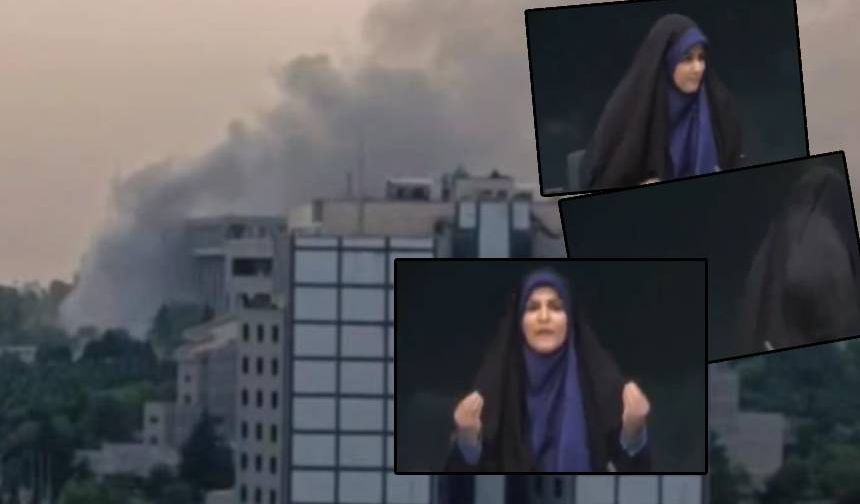İran devlet televizyonu canlı yayında böyle vuruldu
