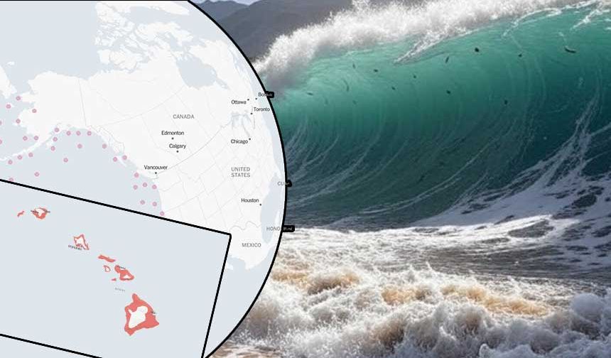 ABD Alarmda! Tsunaminin hangi bölgeyi hangi saatte vuracağının haritasını paylaştılar