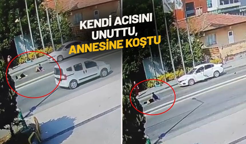 Yaya geçidinde durmayan araç anne-oğula çarptı!
