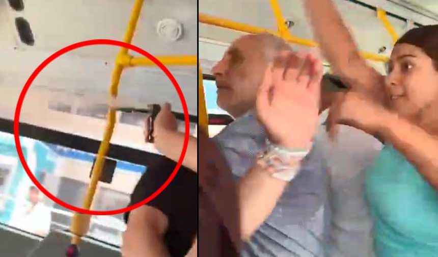 Otobüste kavga ederken biber gazı sıktı