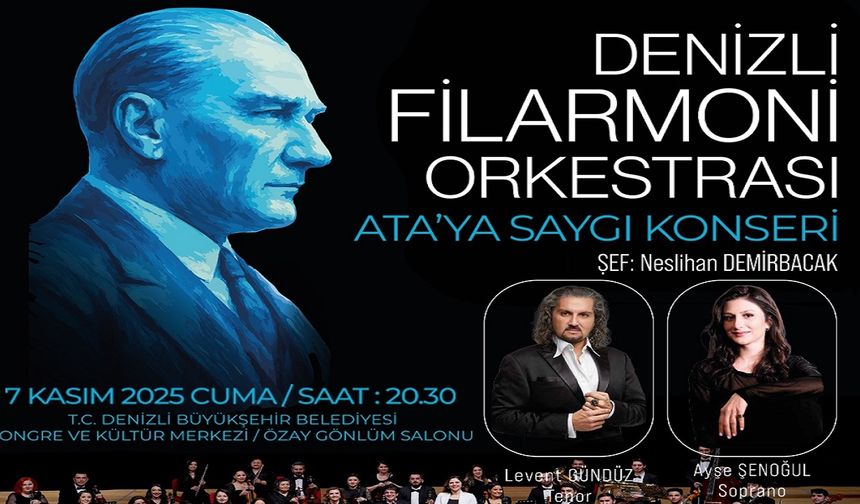 Denizli Büyükşehir ve Denizli Filarmoni Derneği’nden Ata’ya saygı konseri