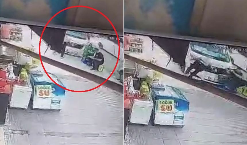 Minibüs yoldan çıktı, kaldırımdaki iki kişiye çarptı!